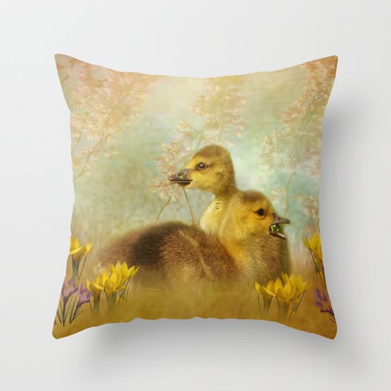 Under the Red Bud Tree Throw Pillow