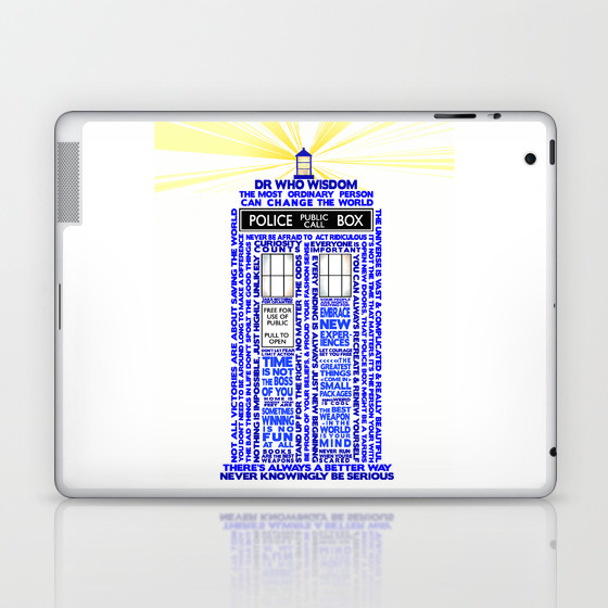 Doctor Who Tardis Words Of Wisdom Laptop Ipad Skin By