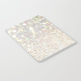 White Iridescent Glitter Notebook