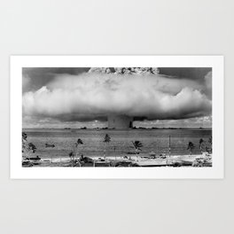 Nuclear Explosion Art Print | Photo, Vintage, Black and White, Political 