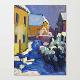 Wassily Kandinsky  Cemetery and rectory in Kochel  Canvas Print