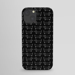White dachshunds in black background iPhone Case