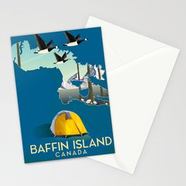 Baffin island Canada travel poster, Stationery Card