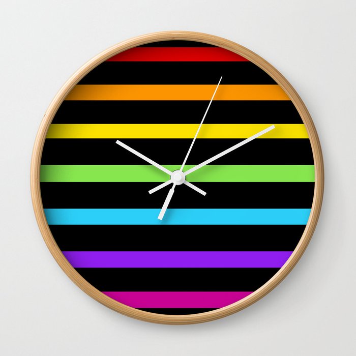 Neon Rainbow Wall Clock