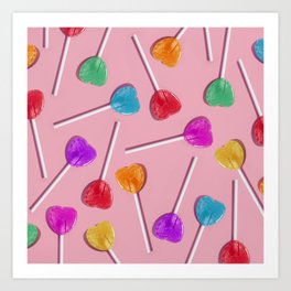 Light rainbow heart pattern bis Art Print