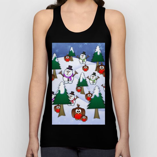 Rocking Robin In A Winter Wonderland. Unisex Tank Top