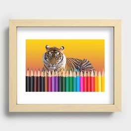 Tiger - Color Pencils Recessed Framed Print