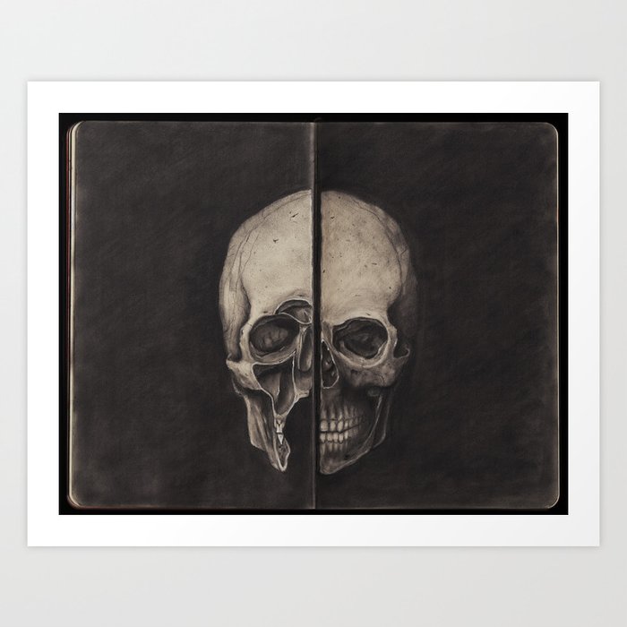 Study Of Human Skull Inspired By Leonardo Da Vinci Art Print By