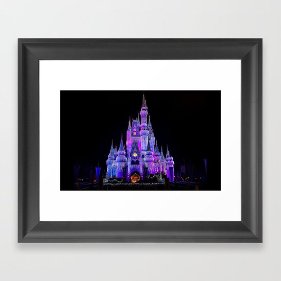 Walt Disney World Christmas Lights Framed Art Print