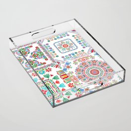 Rainbow Bukhara Pattern  Acrylic Tray