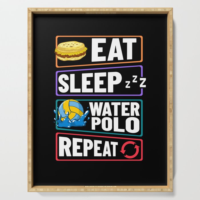 Water Polo Ball Player Cap Goal Game Serving Tray