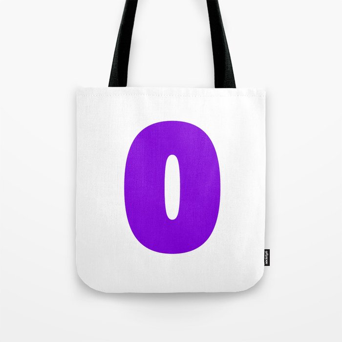0 (Violet & White Number) Tote Bag