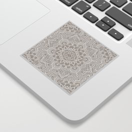 Romantic beige floral mandala - boho lace pattern - Bloomartgallery Sticker