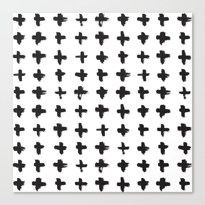 Brushstroke Swiss Cross Pattern Canvas Print