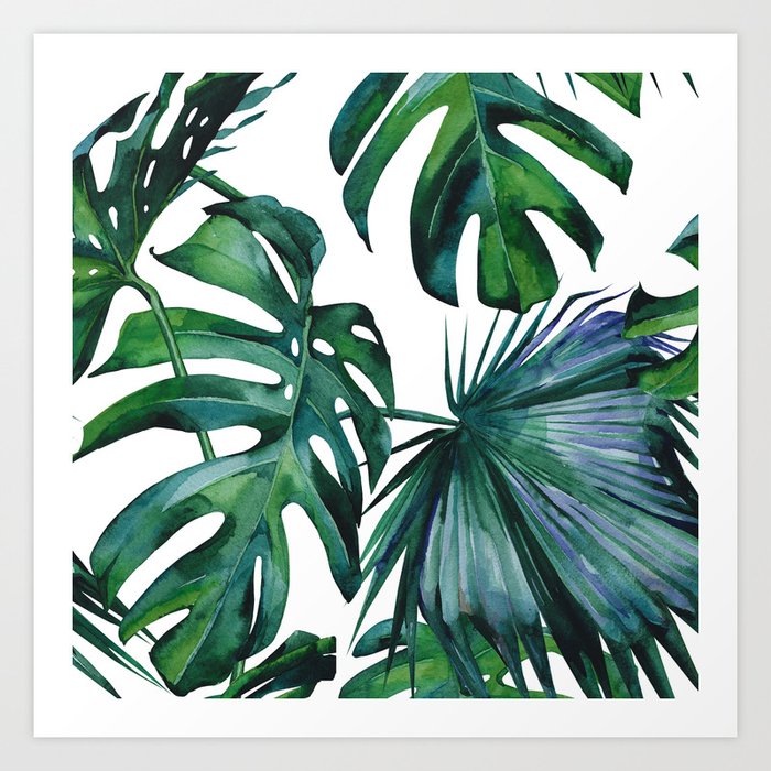 Tropical Palm Leaves Classic Art Print