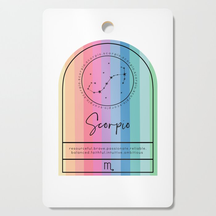 Scorpio Zodiac | Rainbow Stripe Cutting Board