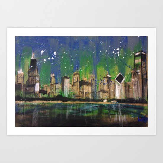 Chicago Night Art Print