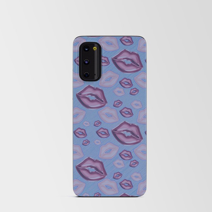 Very Periwinkle Kisses Lips in Shades of Purple Android Card Case