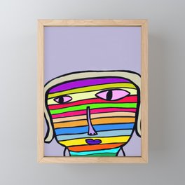 Lineal&colorful faces  Framed Mini Art Print