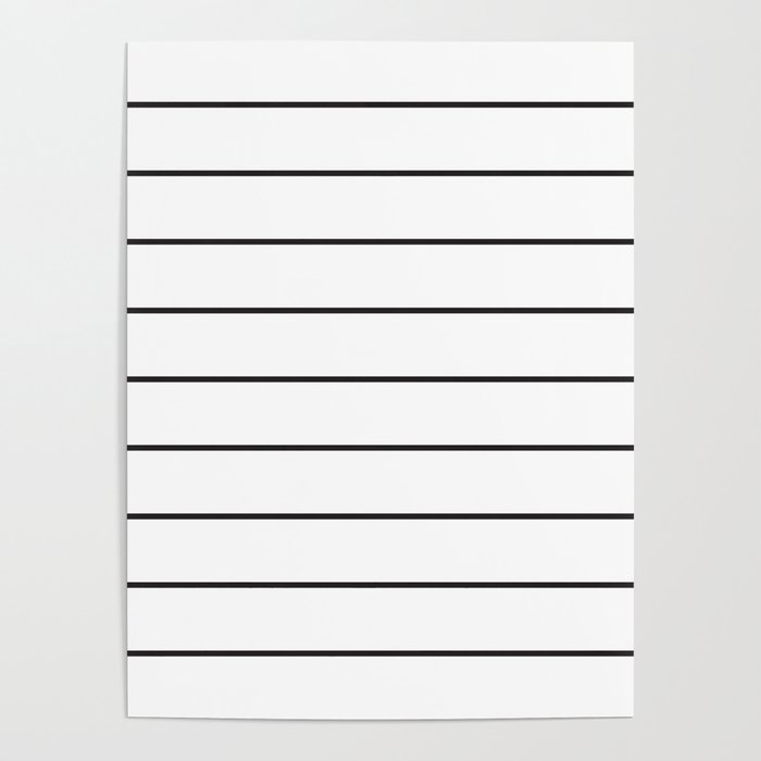 Simple Stripe | Black on White Poster