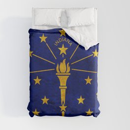 Flag of Indiana American State Flags Banner Standard Duvet Cover