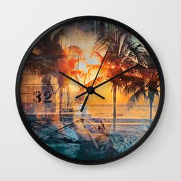 Slow Burn Sunset Wall Clock