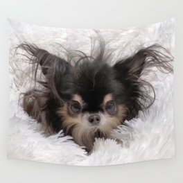 Little And Adorable Black And Beige Doggy Wall Tapestry