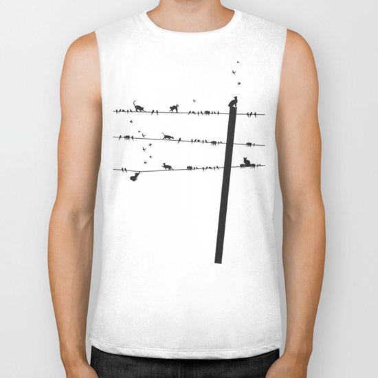 Cats and Birds Biker Tank