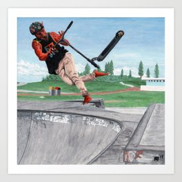 Kobold Kick Scooter Trick Art Print