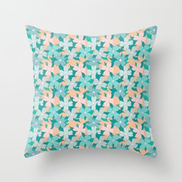 white peach and mint green dogwood symbolize rebirth and hope Throw Pillow