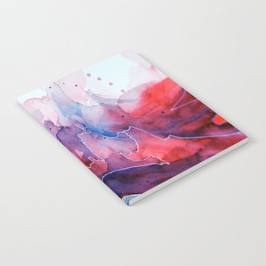 Watercolor magenta & cyan, abstract texture Notebook