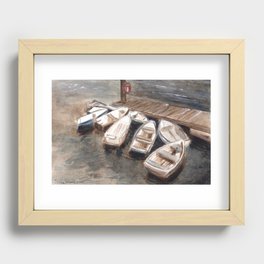 Boats in Lymington - Watercolour Recessed Framed Print