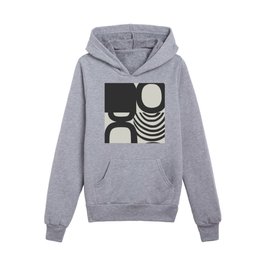 Shades of grey abstract pattern Kids Pullover Hoodies