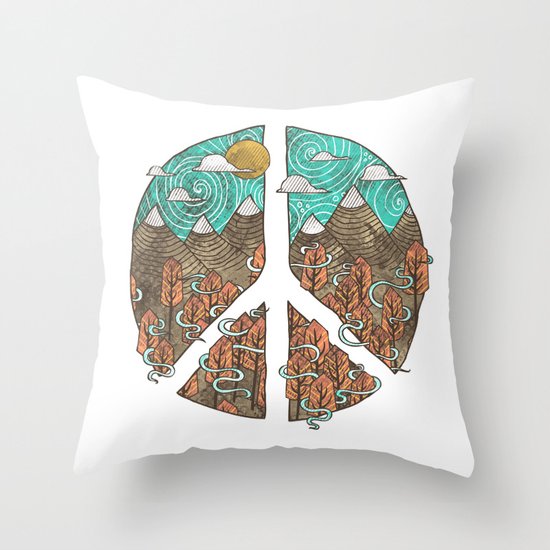 Peaceful Landscape Throw Pillow