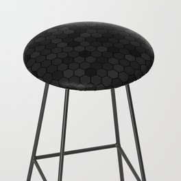 Grey & Black Color Hexagon Honeycomb Design Bar Stool