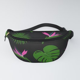 Tropical Bird of Paradise and Palm leaves Fanny Pack