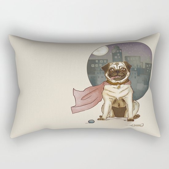 Super pug! Rectangular Pillow