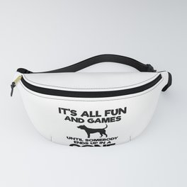 Dog Lover All Fun and Games Somebody End up in Cone Dog Gifts Fanny Pack