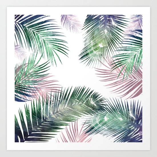 palm leaves tropical Art Print