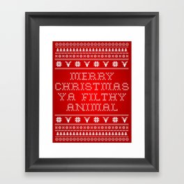 Filthy Animal Christmas Sweater Framed Art Print