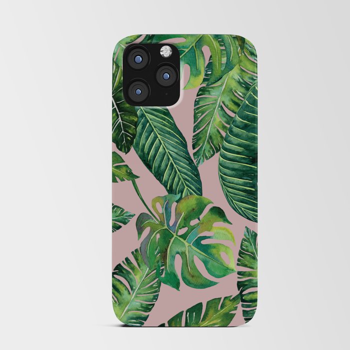 Jungle Leaves, Banana, Monstera Pink #society6 iPhone Card Case