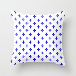 Fleur-de-Lis (Blue & White Pattern) Throw Pillow