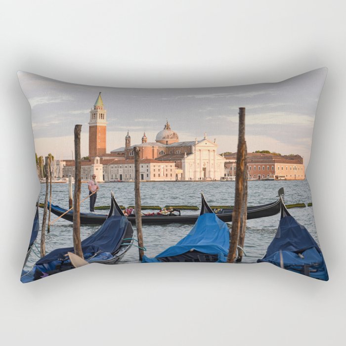 Gondolier on the Lagoon - Venice, Italy Rectangular Pillow