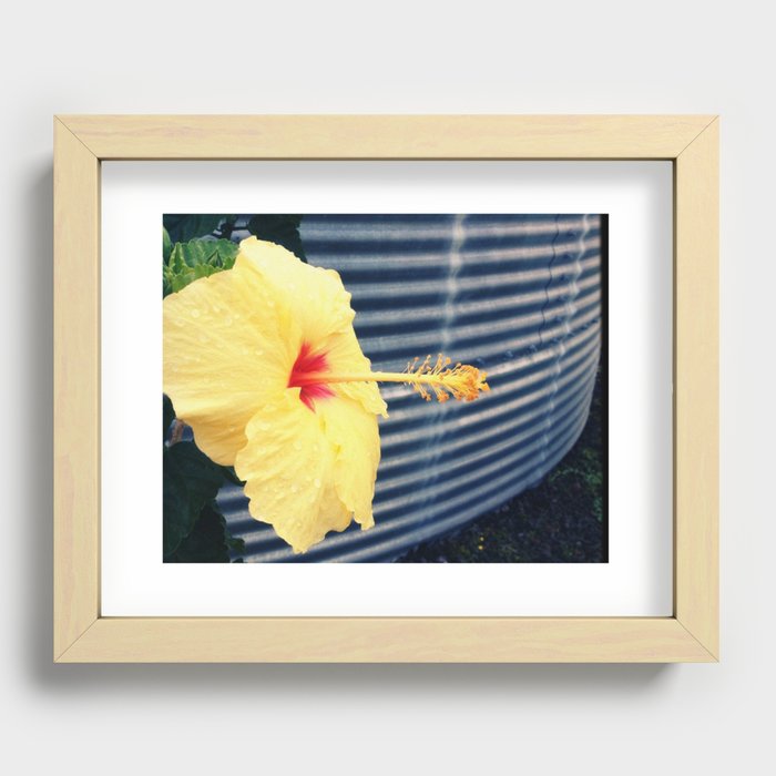 rain on a tin roof Recessed Framed Print