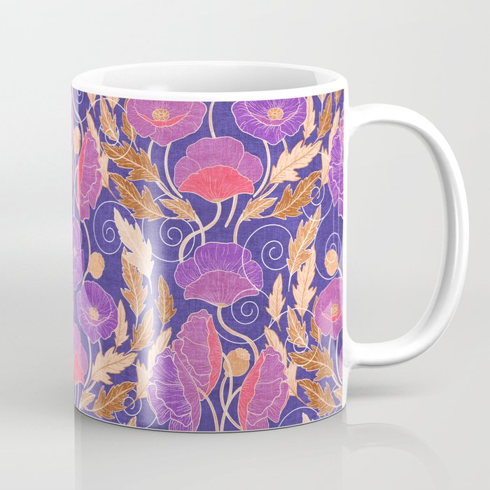 Purple Poppy Art Nouveau Coffee Mug