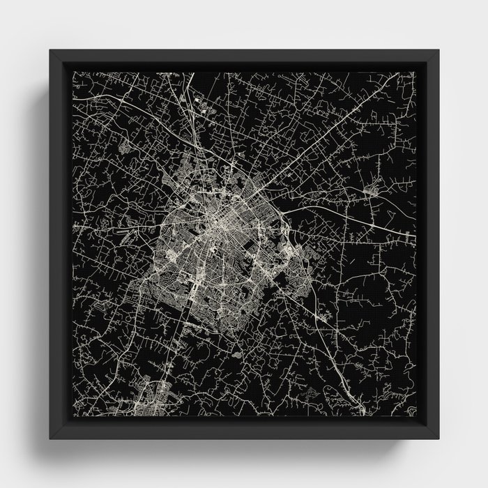 Lexington, USA - City Map Framed Canvas