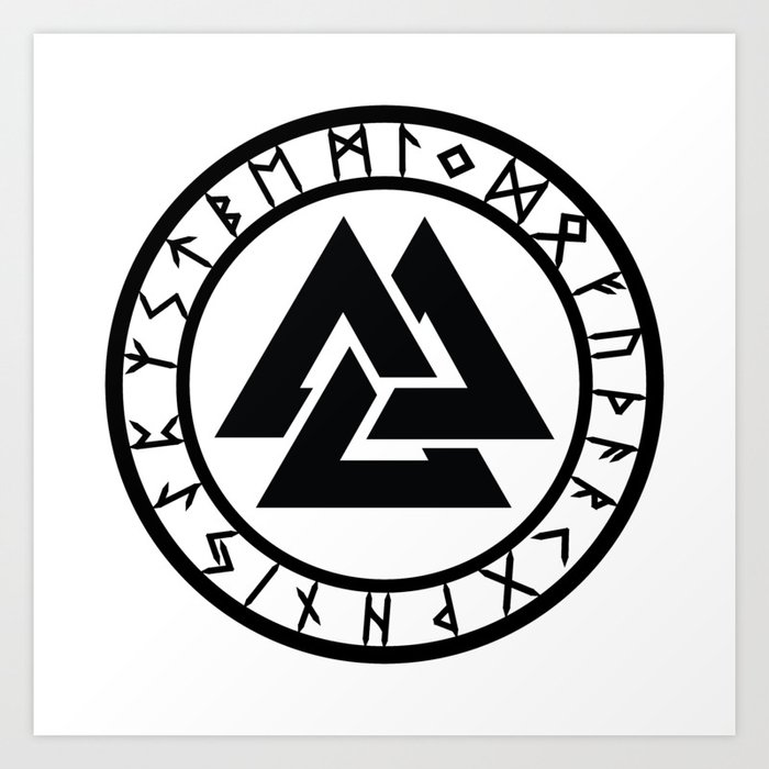 Valknut /// Rune Circle (Variant I) Art Print by Gumless | Society6