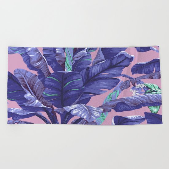 Banana Leaf love Beach Towel