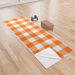 Classic Check - deep orange Yoga Towel