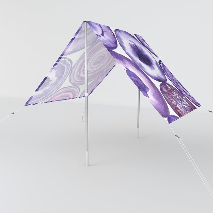 Purple agate pattern watercolor Sun Shade